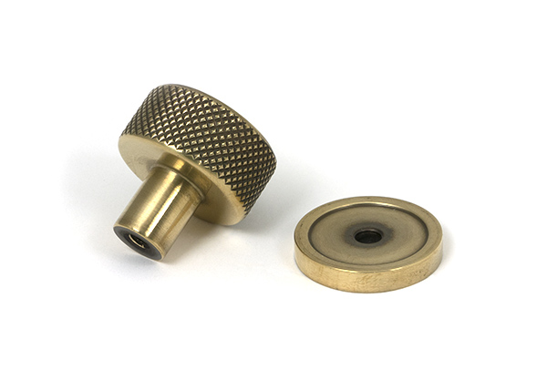 Aged Brass Brompton Cabinet Knob - 25mm (Plain)