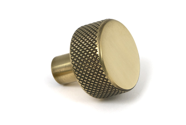 Aged Brass Brompton Cabinet Knob - 25mm (No rose)