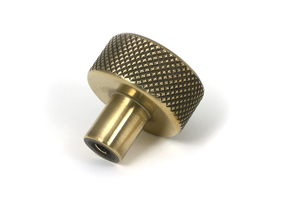 Aged Brass Brompton Cabinet Knob - 25mm (No rose)