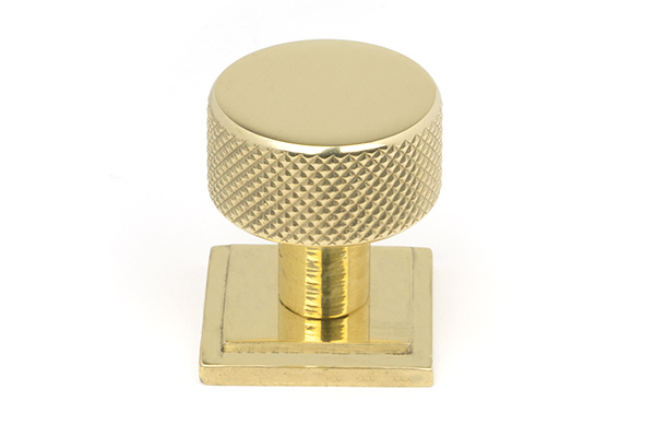 Polished Brass Brompton Cabinet Knob - 25mm (Square)