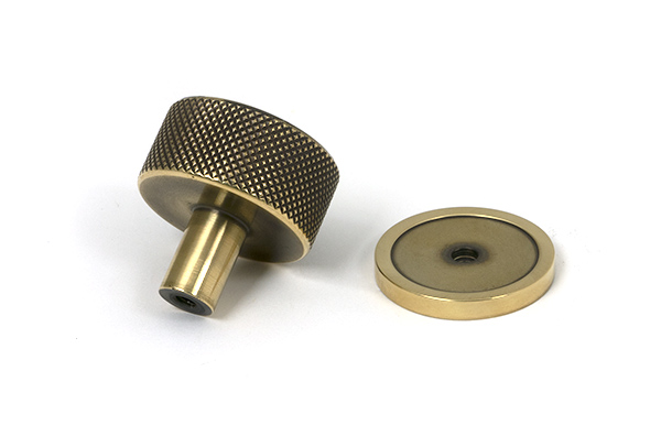 Aged Brass Brompton Cabinet Knob - 32mm (Plain)