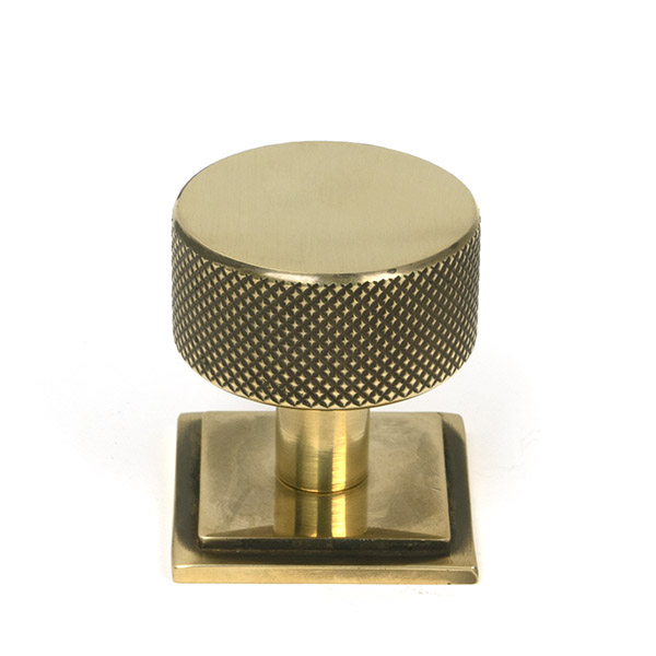 Aged Brass Brompton Cabinet Knob - 32mm (Square)
