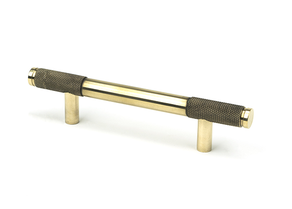 Aged Brass Half Brompton Pull Handle - Small