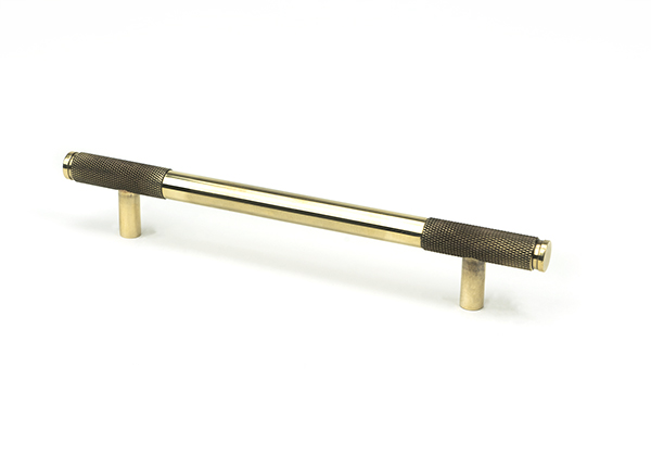 Aged Brass Half Brompton Pull Handle - Medium