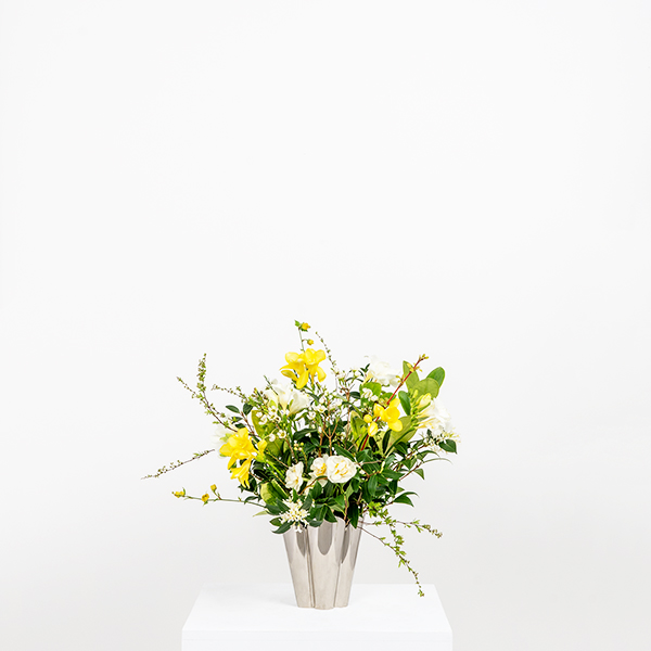 Smooth Nickel Flora Pot - Small