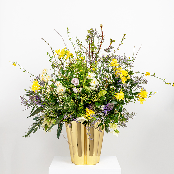 Smooth Brass Flora Pot - Large