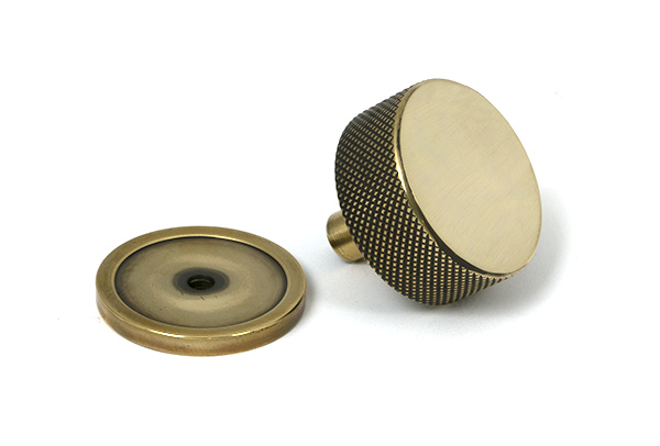 Aged Brass Brompton Cabinet Knob - 38mm (Plain)