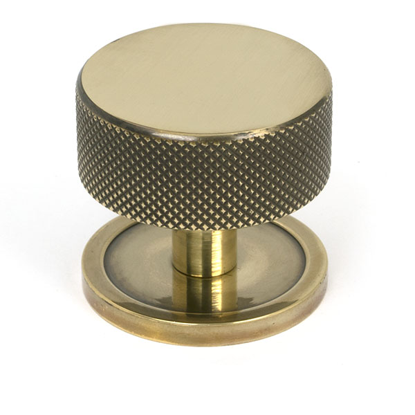 Aged Brass Brompton Cabinet Knob - 38mm (Plain)