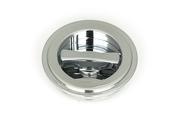 Polished Chrome 60mm Art Deco Round Pull - Privacy Set