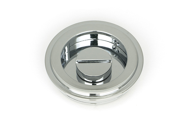 Polished Chrome 60mm Art Deco Round Pull - Privacy Set