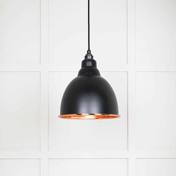 Hammered Copper Brindley Pendant in Elan Black