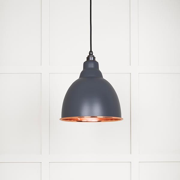 Smooth Copper Brindley Pendant in Slate