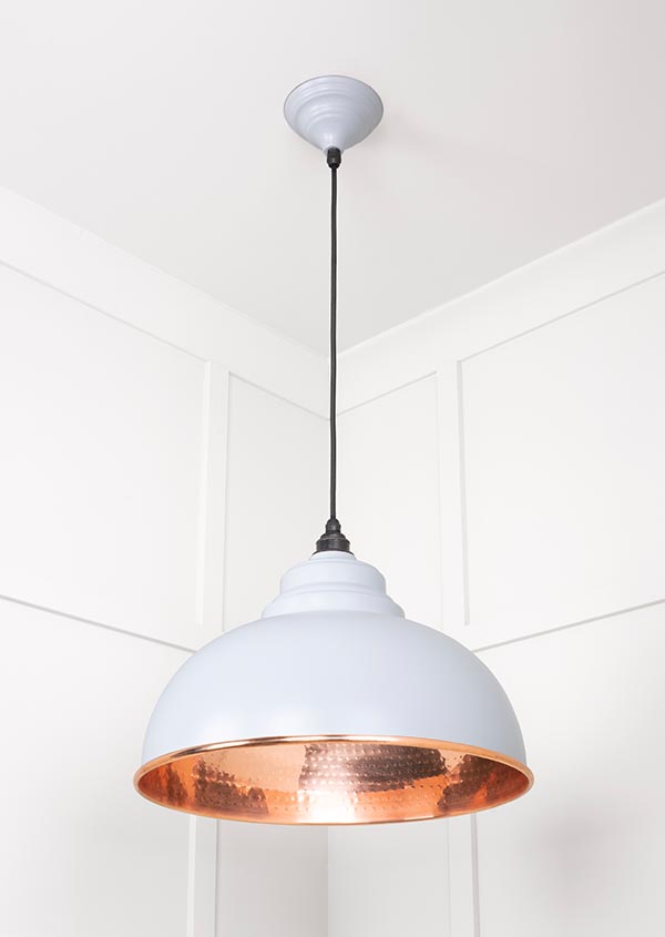 Hammered Copper Harborne Pendant in Birch