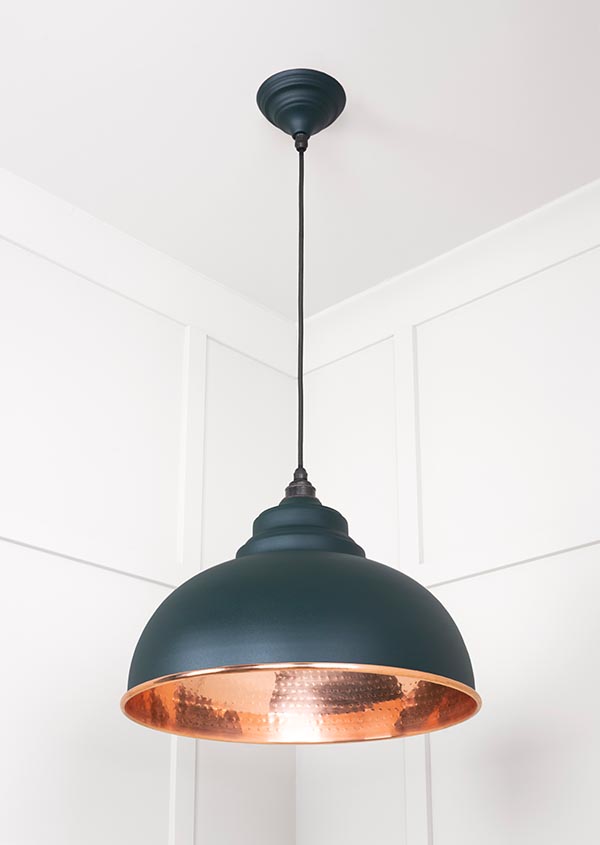 Hammered Copper Harborne Pendant in Dingle