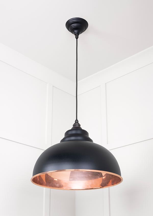 Smooth Copper Harborne Pendant in Elan Black