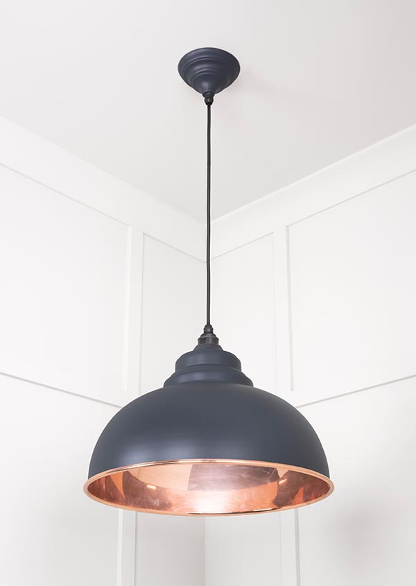 Smooth Copper Harborne Pendant in Slate