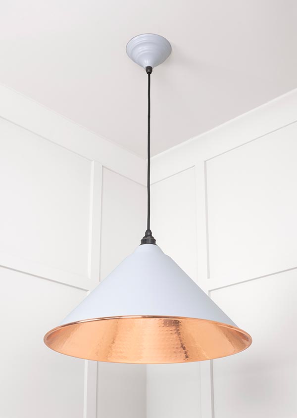 Hammered Copper Hockley Pendant in Birch