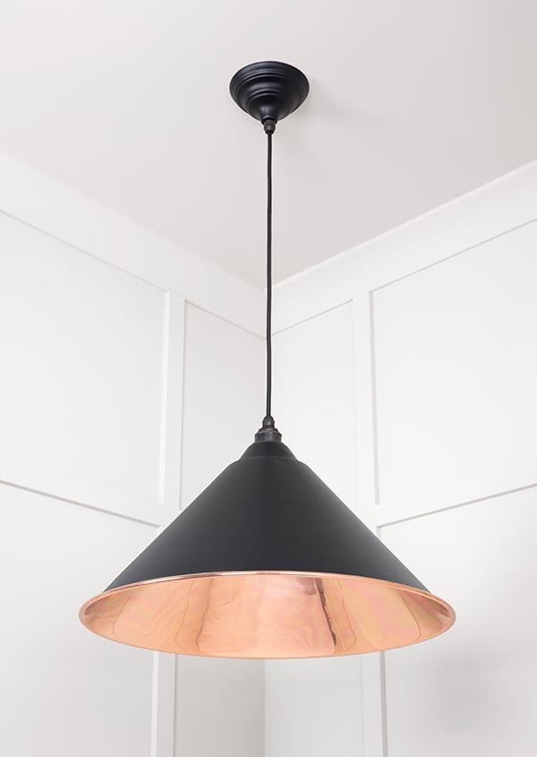 Smooth Copper Hockley Pendant in Elan Black
