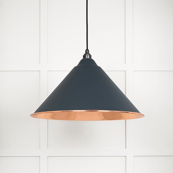 Hammered Copper Hockley Pendant in Soot