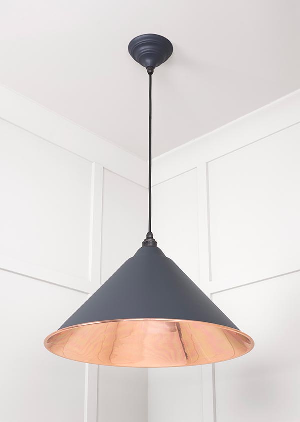 Smooth Copper Hockley Pendant in Slate