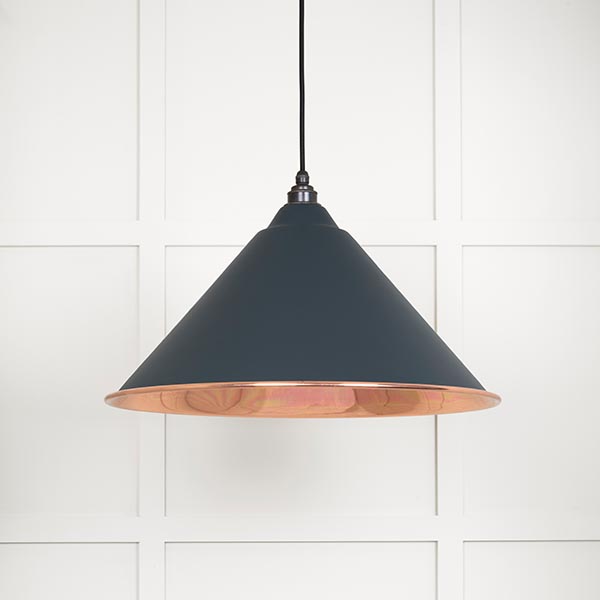 Smooth Copper Hockley Pendant in Soot