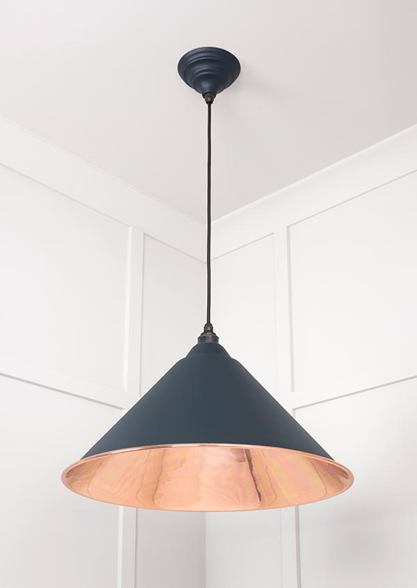 Smooth Copper Hockley Pendant in Soot