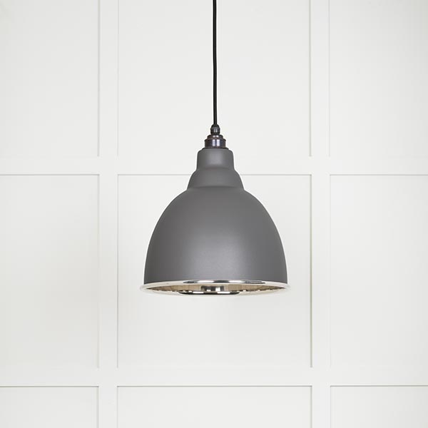 Smooth Nickel Brindley Pendant in Bluff