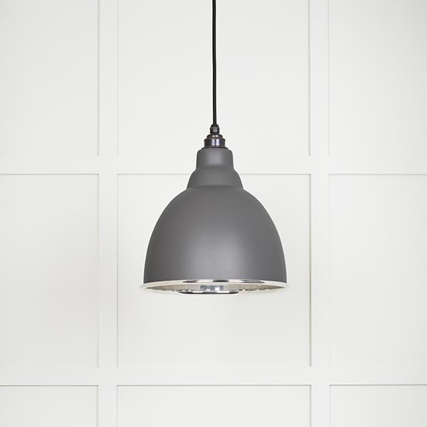 Smooth Nickel Brindley Pendant in Bluff