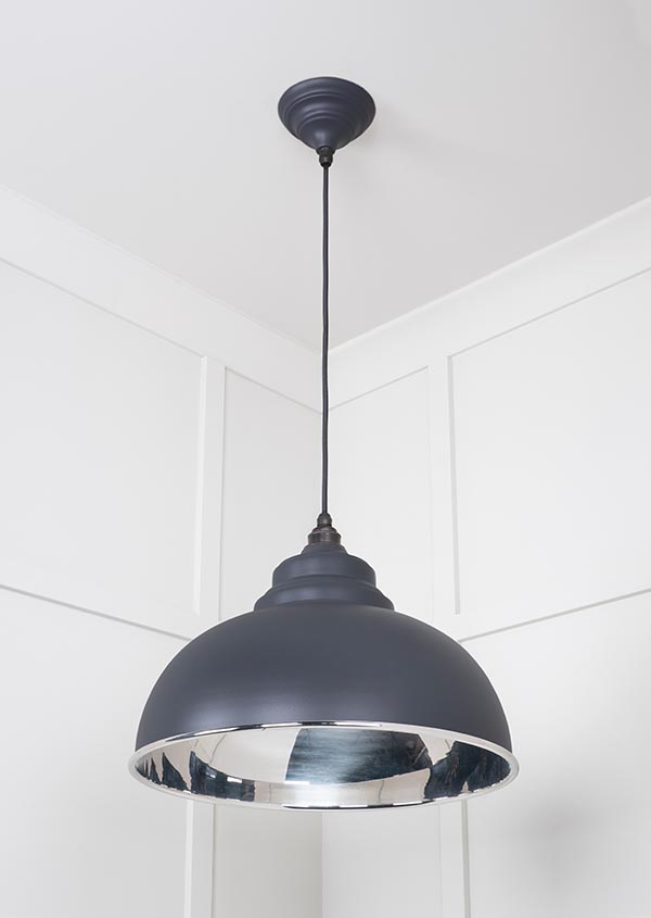 Smooth Nickel Harborne Pendant in Slate