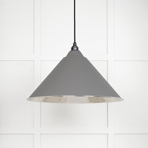Smooth Nickel Hockley Pendant in Bluff