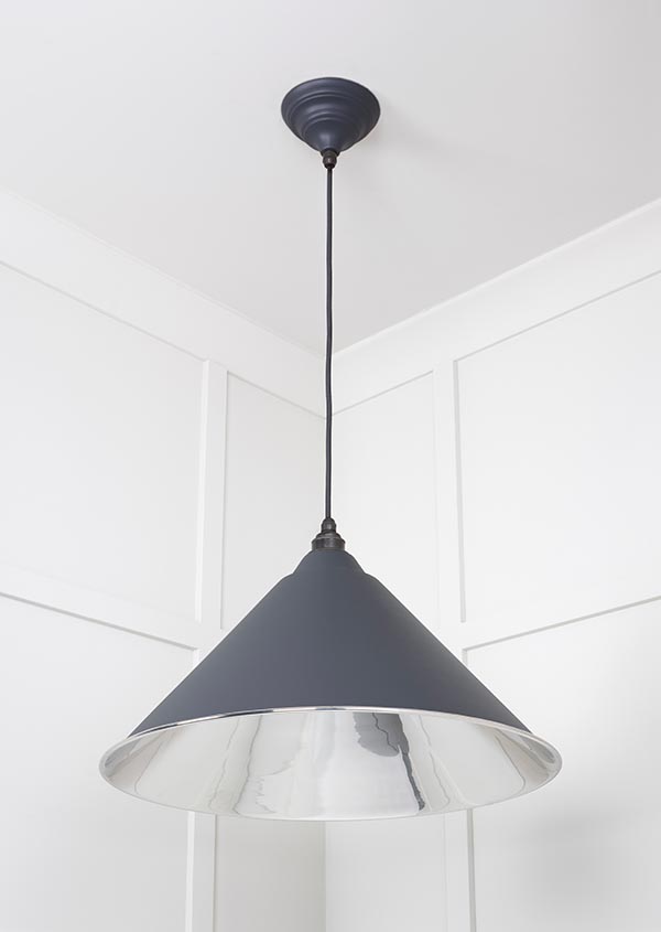 Smooth Nickel Hockley Pendant in Slate