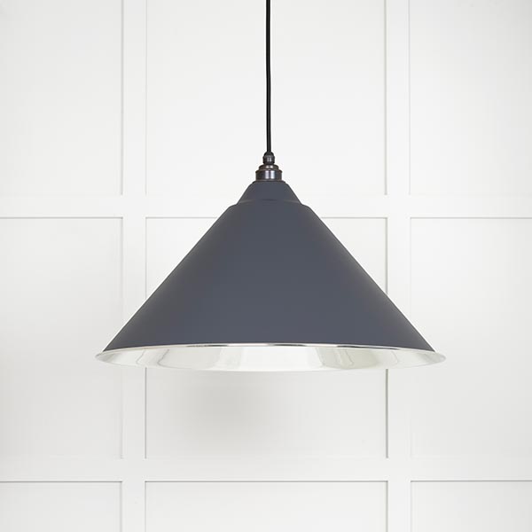 Smooth Nickel Hockley Pendant in Slate