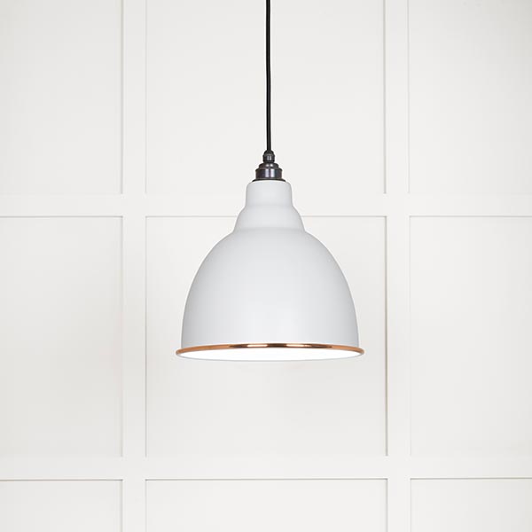 White Gloss Brindley Pendant in Flock