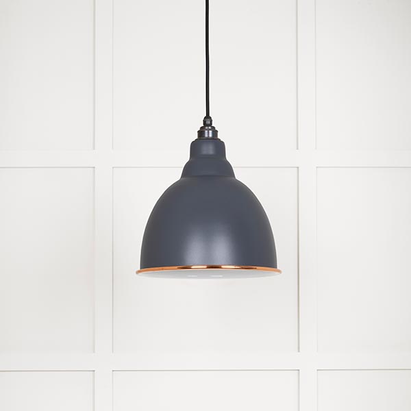 White Gloss Brindley Pendant in Slate