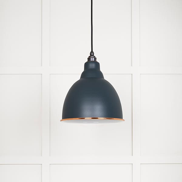 White Gloss Brindley Pendant in Soot