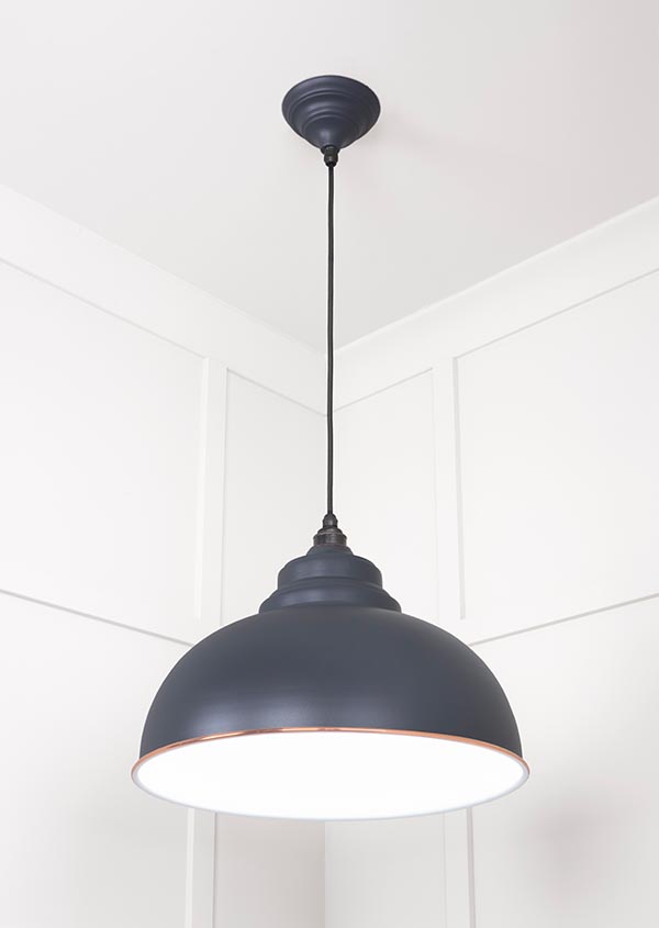 White Gloss Harborne Pendant in Slate