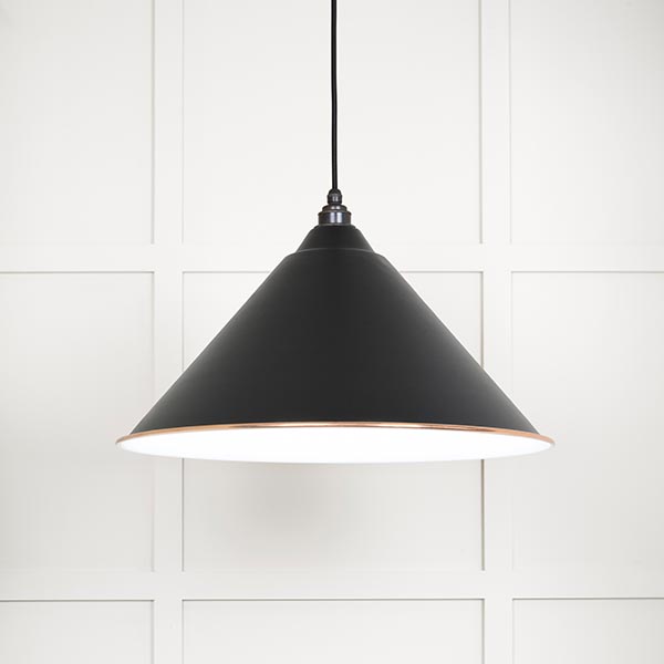 White Gloss Hockley Pendant in Elan Black