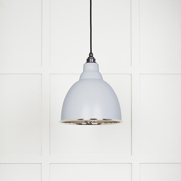 Hammered Nickel Brindley Pendant in Birch