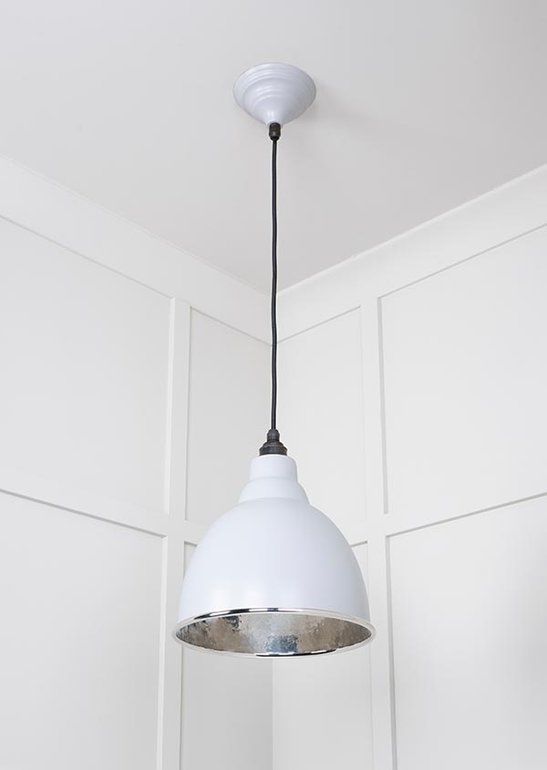 Hammered Nickel Brindley Pendant in Birch