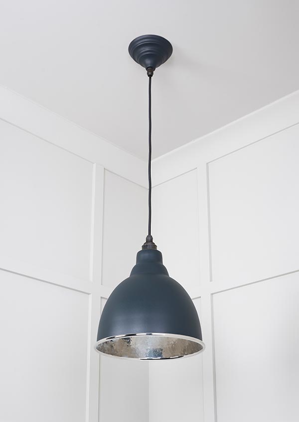 Hammered Nickel Brindley Pendant in Soot