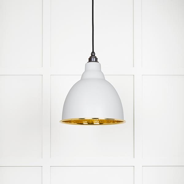 Hammered Brass Brindley Pendant in Flock