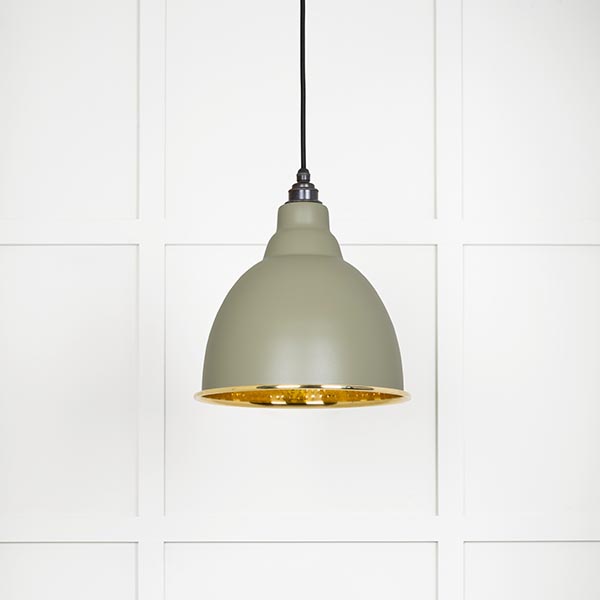 Hammered Brass Brindley Pendant in Tump