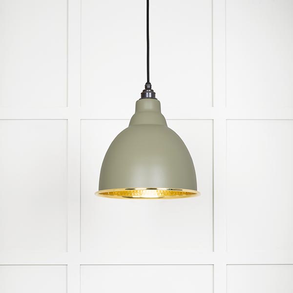 Hammered Brass Brindley Pendant in Tump