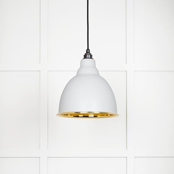 Smooth Brass Brindley Pendant in Flock