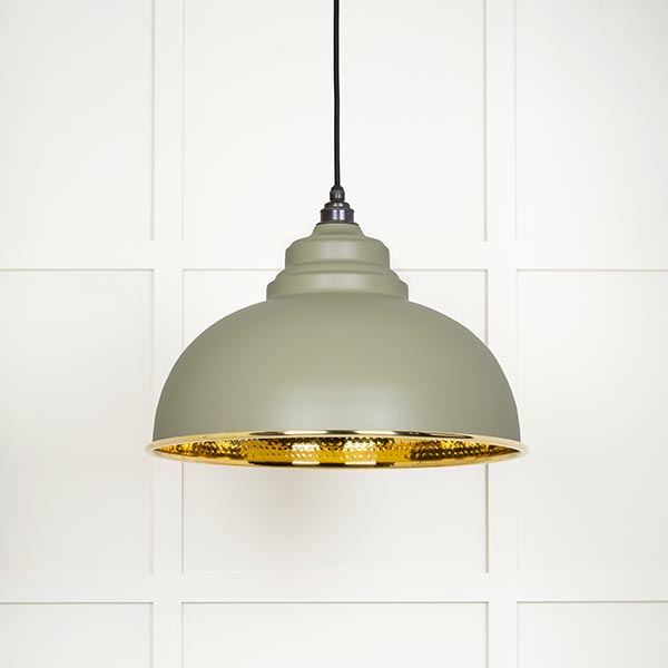 Hammered Brass Harborne Pendant in Tump
