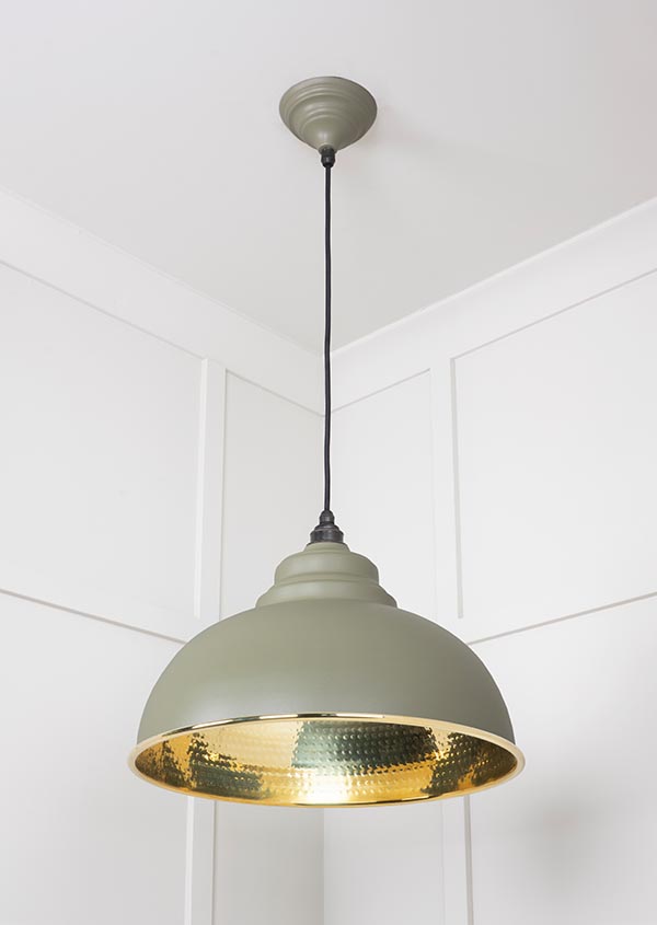 Hammered Brass Harborne Pendant in Tump