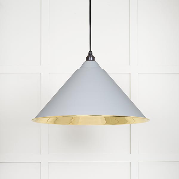 Smooth Brass Hockley Pendant in Birch