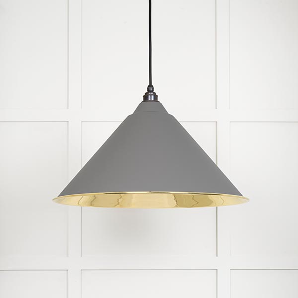 Smooth Brass Hockley Pendant in Bluff