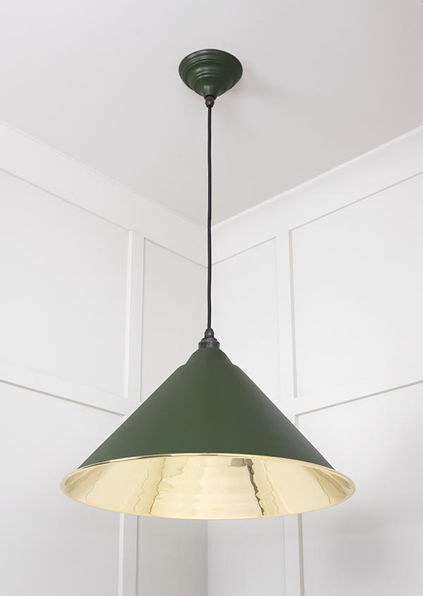 Smooth Brass Hockley Pendant in Heath