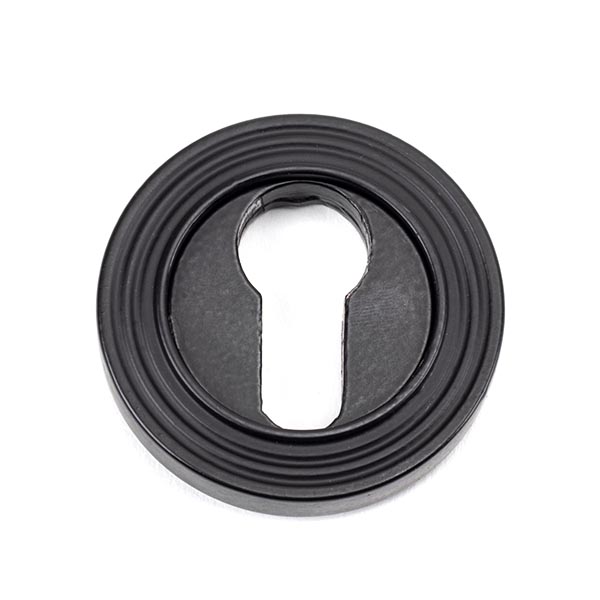 Matt Black Round Euro Escutcheon (Beehive)